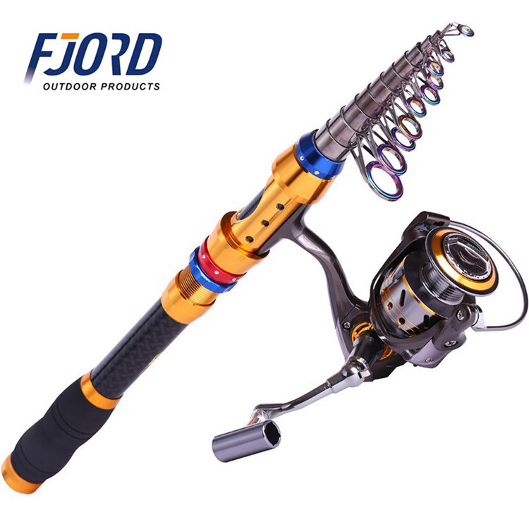 FJORD In stock 1.8m/2.1m/2.4m/2.7m/3.0m/3.6m carbon telescopic clothes fishing rod