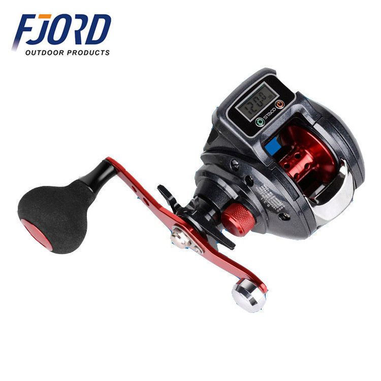 FJORD New LED line counter data display battery bait casting fishing reel