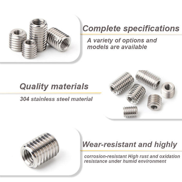 Stainless Internal And External Tooth Change-Over Reducing Nut Thread Repair Screw Sleeve turning services screw self reversing