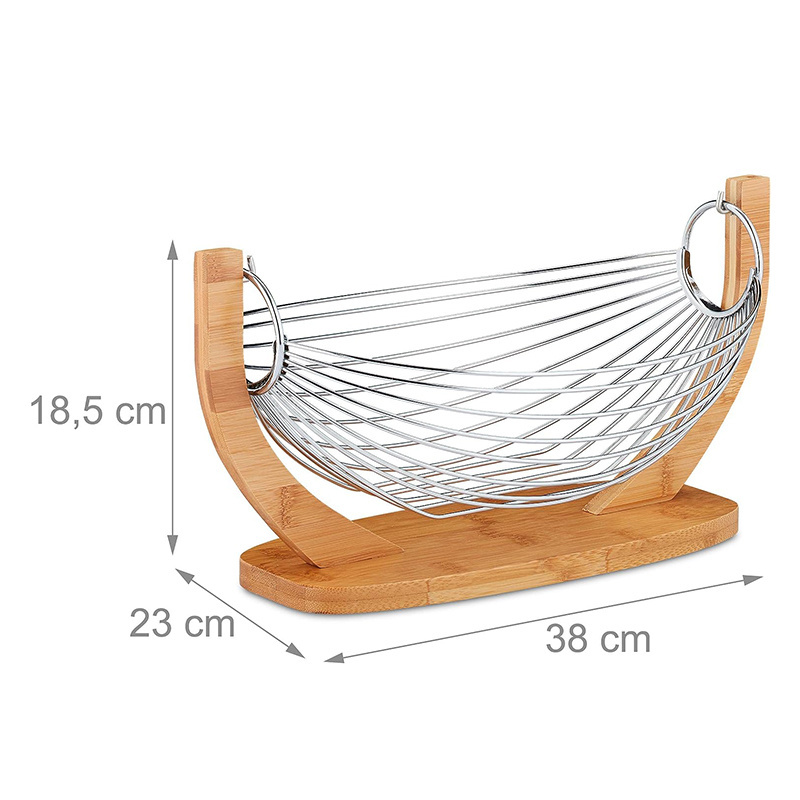 Fruit Basket, Banana Hammock, Vegetable Bowl, Bamboo & Stainless Steel