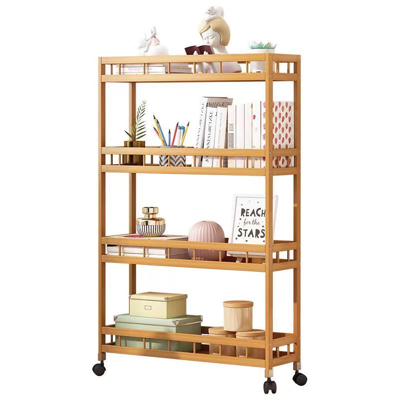 4-Tier Bamboo Bookshelf,Bookcase Free Standing Book Shelf Organizer Storage Shelving Unit for Living Room, Kitchen, Bedroom