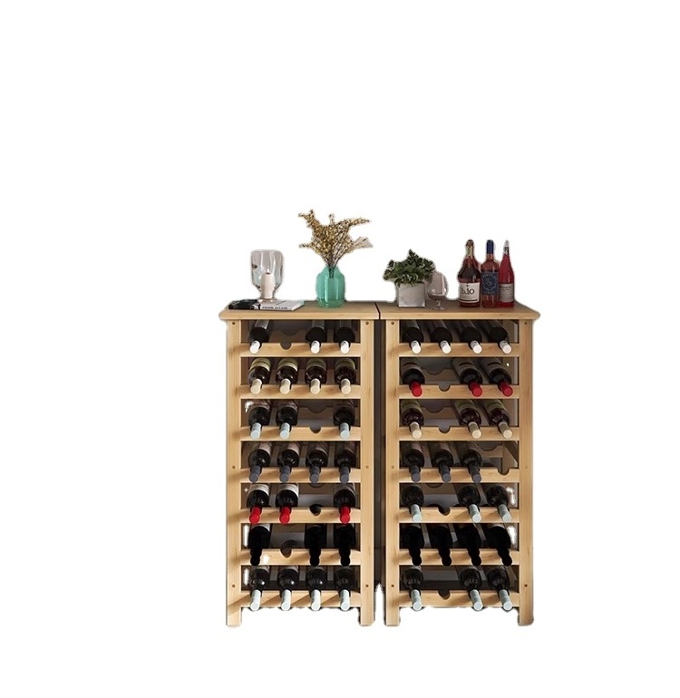 Living room bamboo wood wine rack cabinet display rack holder bar restaurant bamboo shelf