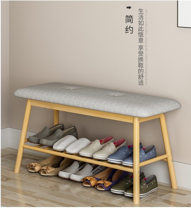 Bamboo Shoe Rack Plant Rack Foot Stool Cabinet Storage Shelf Organizer Bench for Bedroom Living Room Hallway Front Door Entryway