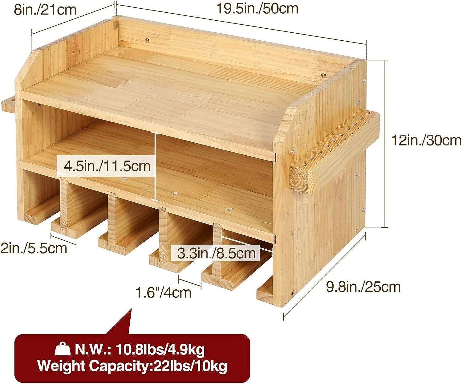 Power Tool Storage Rack Wall Mount, 5 Drill Hanging Slots, with Screwdriver and Drill Bits Storage