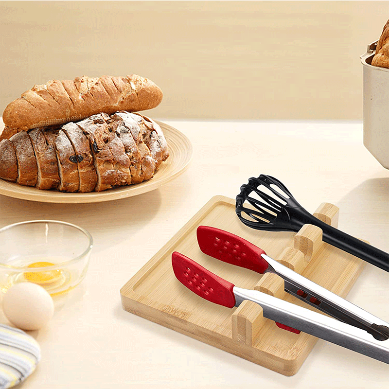 Bamboo scraper Spoon Rest Spatula Ladle Holder Utensil Spoon Rest Holder  is applicable to kitchen counter