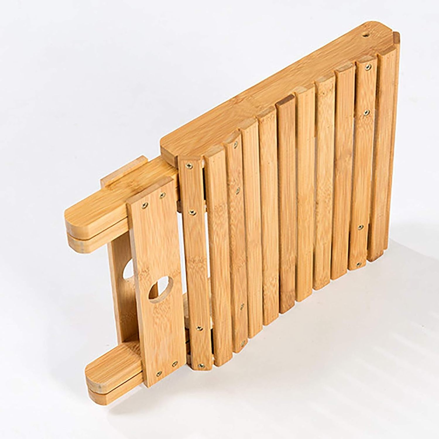 Bamboo Folding Stool,Wood Bathroom Shower Stool Home Portable Folding Shower Seat Shaving Shower Foot Rest Collapsible