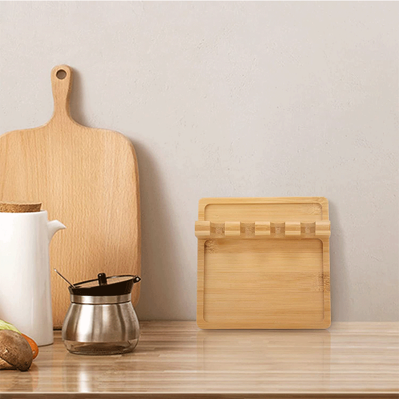 Bamboo scraper Spoon Rest Spatula Ladle Holder Utensil Spoon Rest Holder  is applicable to kitchen counter