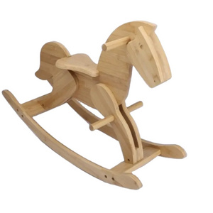 Baby toy bamboo rocking chair solid wood rocking horse wooden pony toy