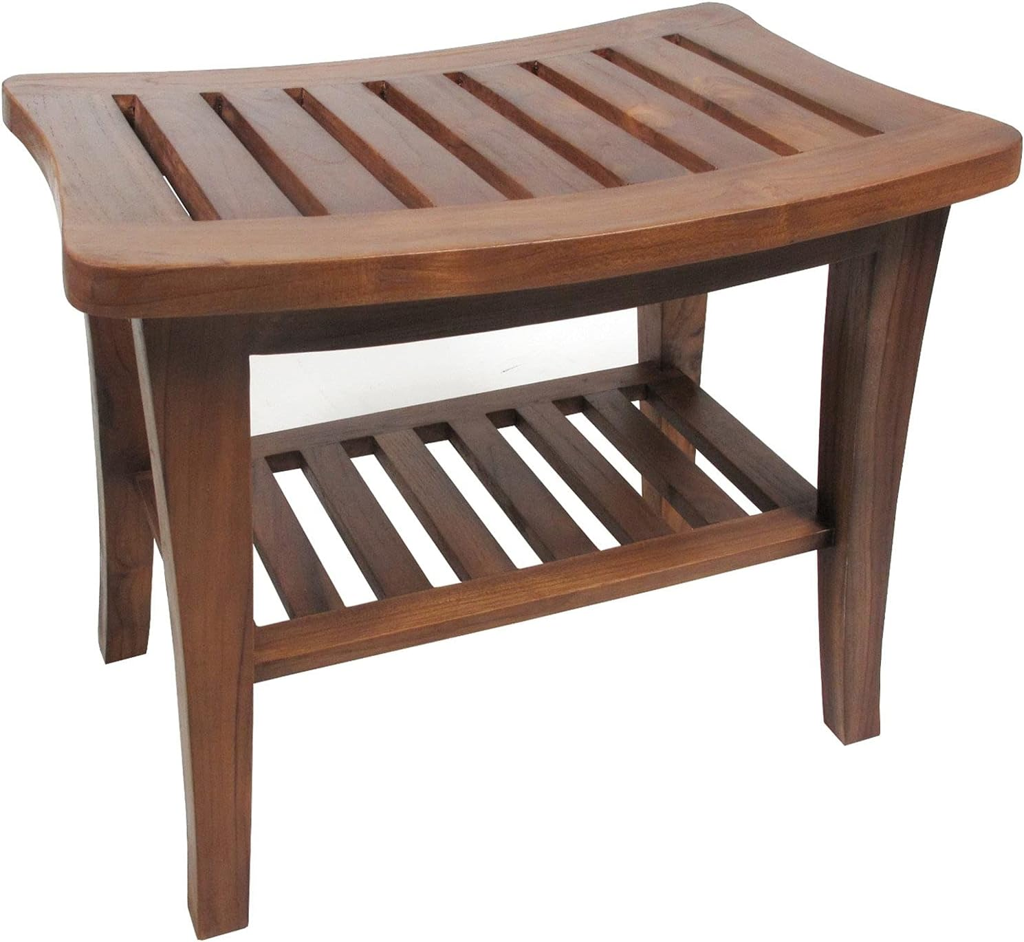 Teak Indoor Outdoor Patio Garden Yard Bath Shower Spa Waterproof Stool Bench Fully Assembled