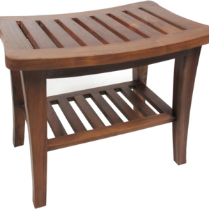 Teak Indoor Outdoor Patio Garden Yard Bath Shower Spa Waterproof Stool Bench Fully Assembled