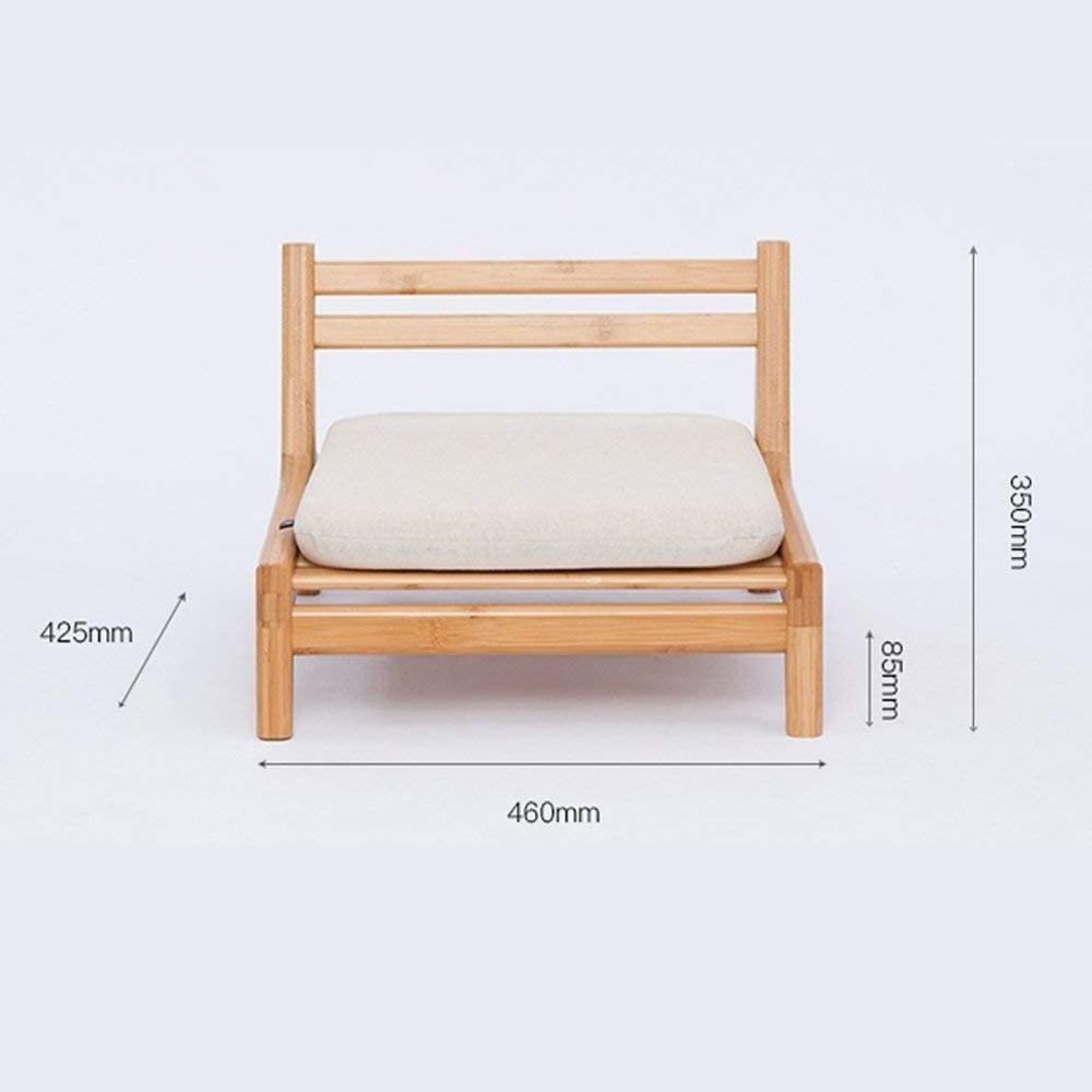 Bamboo Floor Chair for Living Room Japanese Tatami Chair with Cushion Accent Furniture