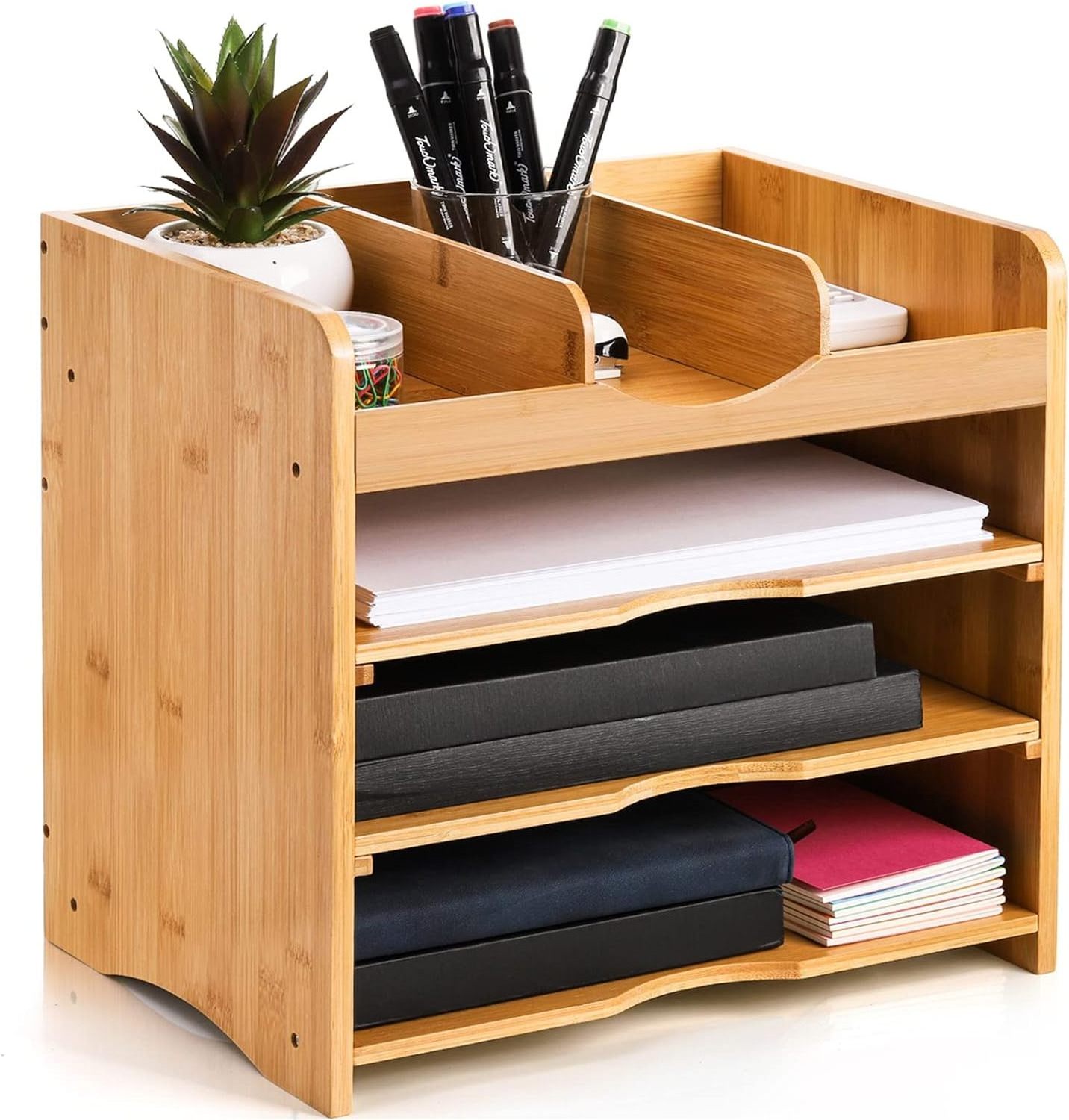 Bamboo Desk File Organizer, 13