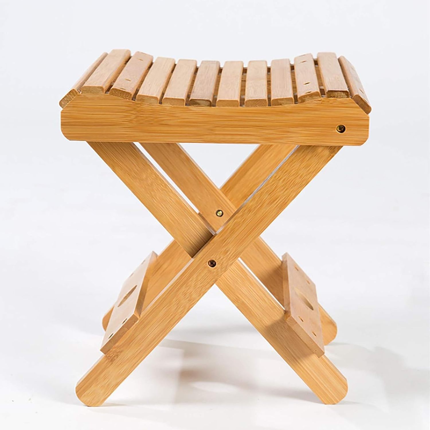 Bamboo Folding Stool,Wood Bathroom Shower Stool Home Portable Folding Shower Seat Shaving Shower Foot Rest Collapsible