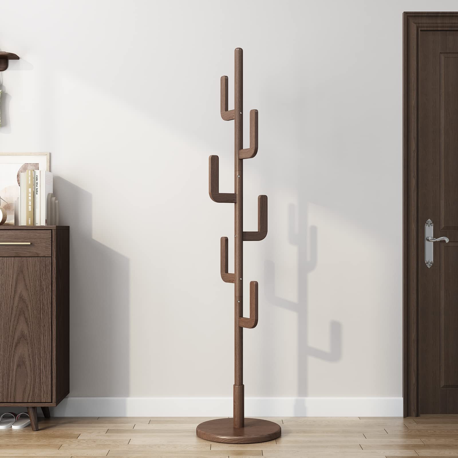 Coat Rack Freestanding Sturdy and Easy Assembly Cactus Coat Rack Stand for Entryway, Hallway, Bedroom and Office