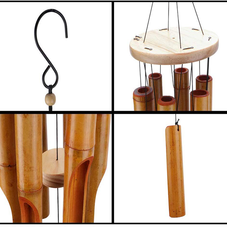 Wind Chimes Outdoor, Bamboo Wind Chimes with Amazing Deep Tone,Natural  Sound