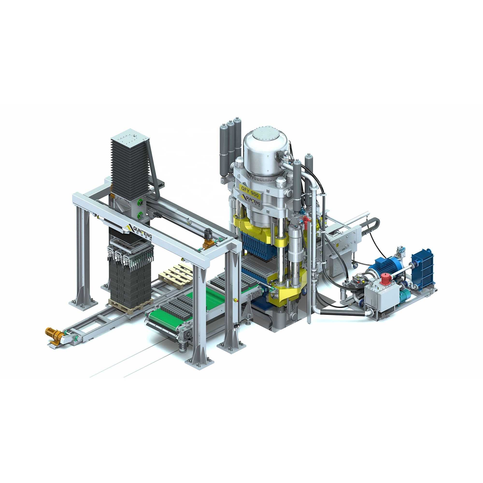 High Quality Fully Automatic Hydraulic Press Brick Machine QP900