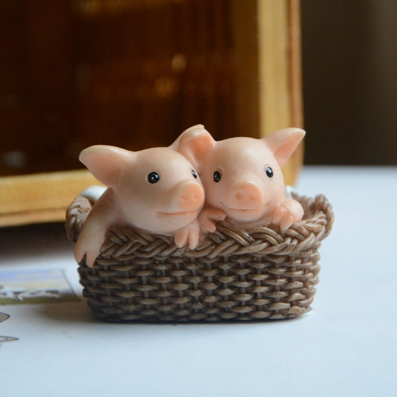 Z12998A Everyday Home Decor Garden Miniature Animal Figurines Desktop Decoration Cute Pig Figure Toys Gift Articles for Children