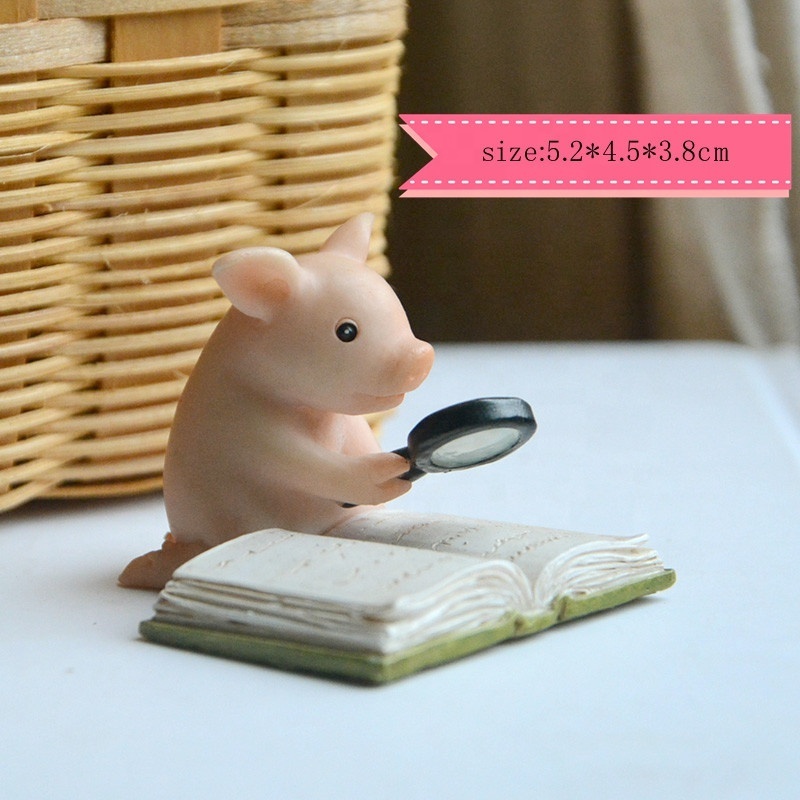 Z12998A Everyday Home Decor Garden Miniature Animal Figurines Desktop Decoration Cute Pig Figure Toys Gift Articles for Children