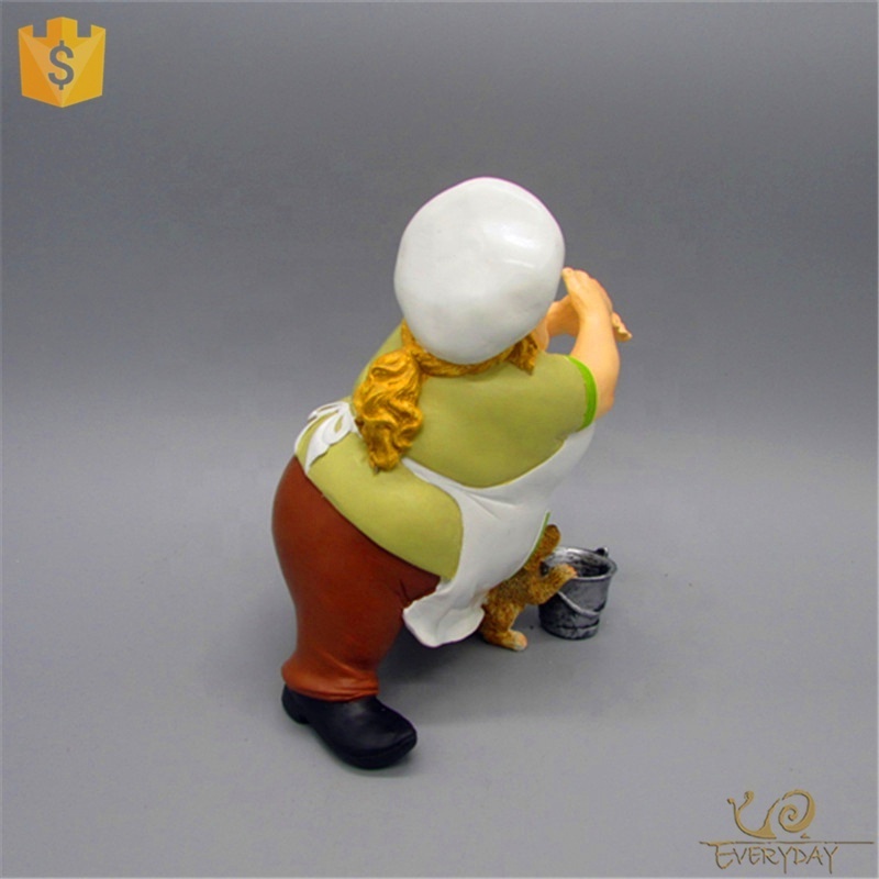 ED11060A Master Chef Statues, Fat Chef Kitchen Decor, Fat Chef Figurine Statues