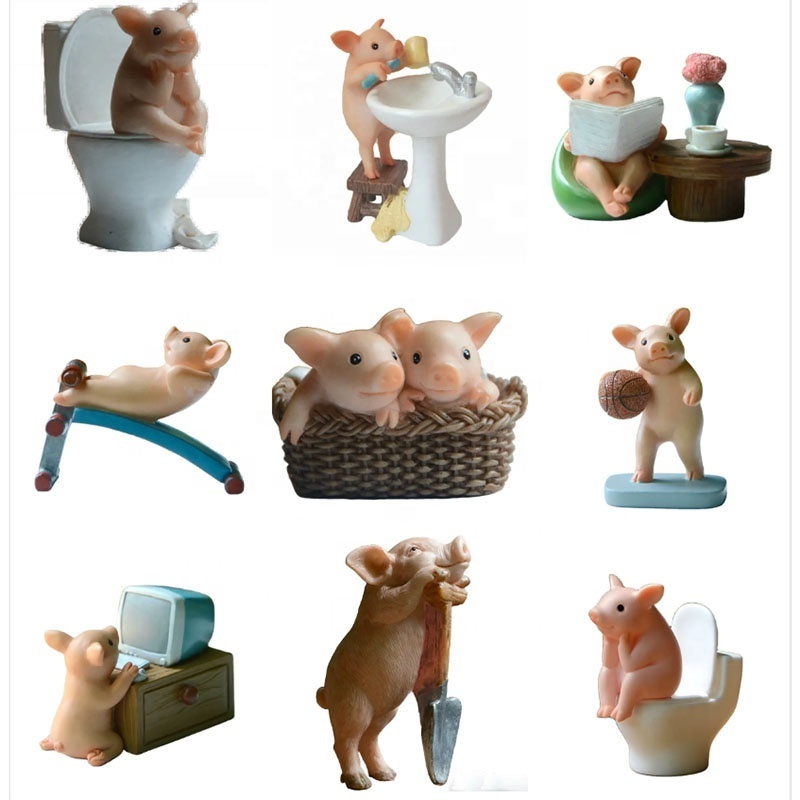 Z09791A home decor cute craft gift cat animal playing computer kitten figurine resin statue charms kawaii souvenir