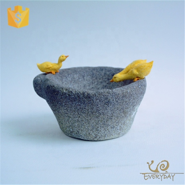 Z10498A Cheap Home Decor Resin statue Handmade Duck Flower Small Pots Plant Indoor Planter Plant Pot mini flower pot for bonsai