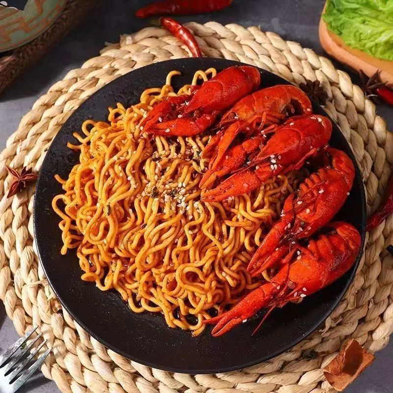 Wholesale instant noodles 100g*5*12 hot selling Exotic food Korean ramen halal Crayfish flavored noodles