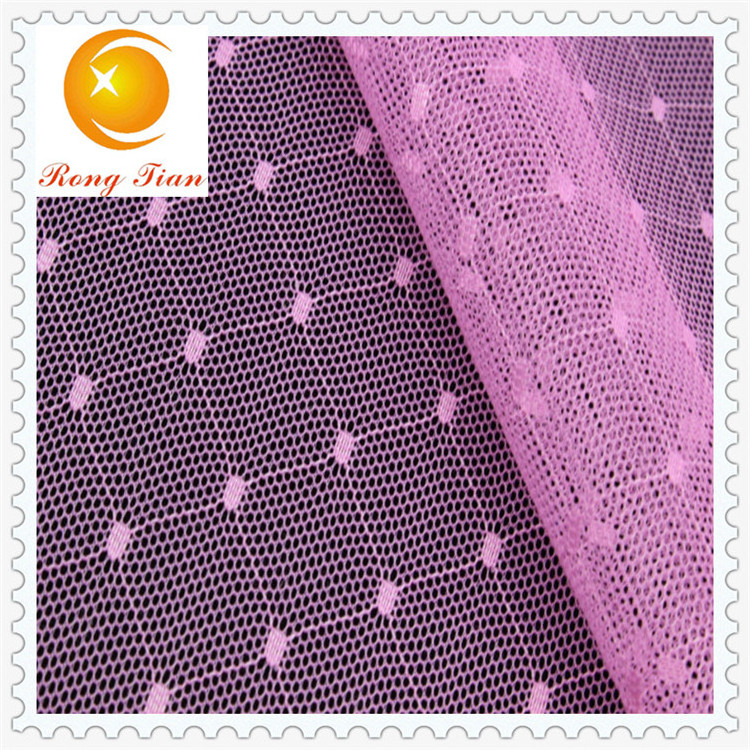 100 percent polyester polka dot tulle fabric for curtain