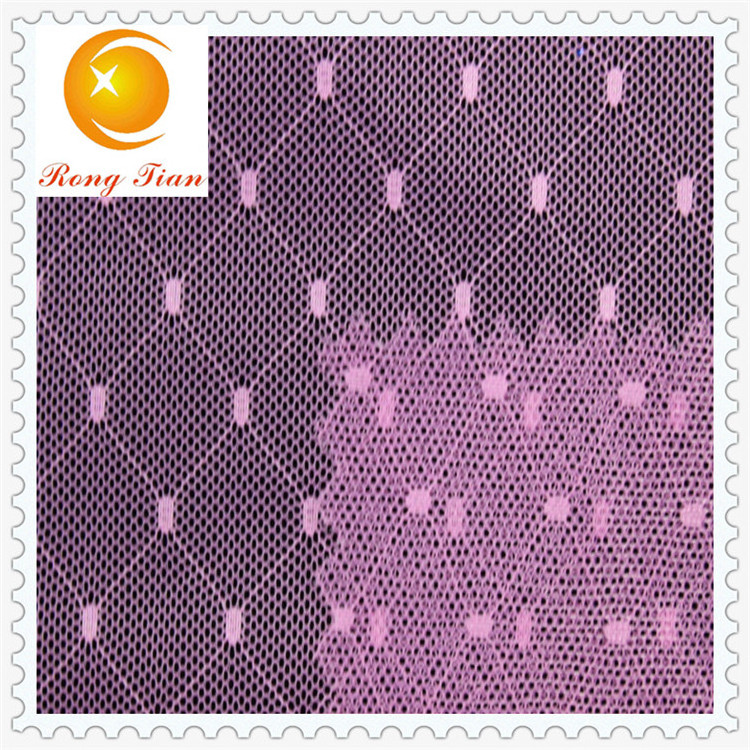 100 percent polyester polka dot tulle fabric for curtain