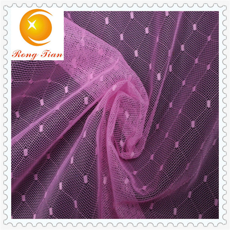 100 percent polyester polka dot tulle fabric for curtain