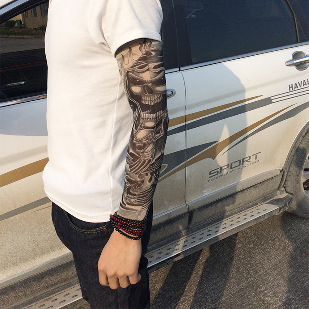 Sublimation Cooling Tatoo Sleeve Arm Sleeve Uv Protection Cycling Arm Compression Sleeve for Men Custom Logo Unisex for Adults