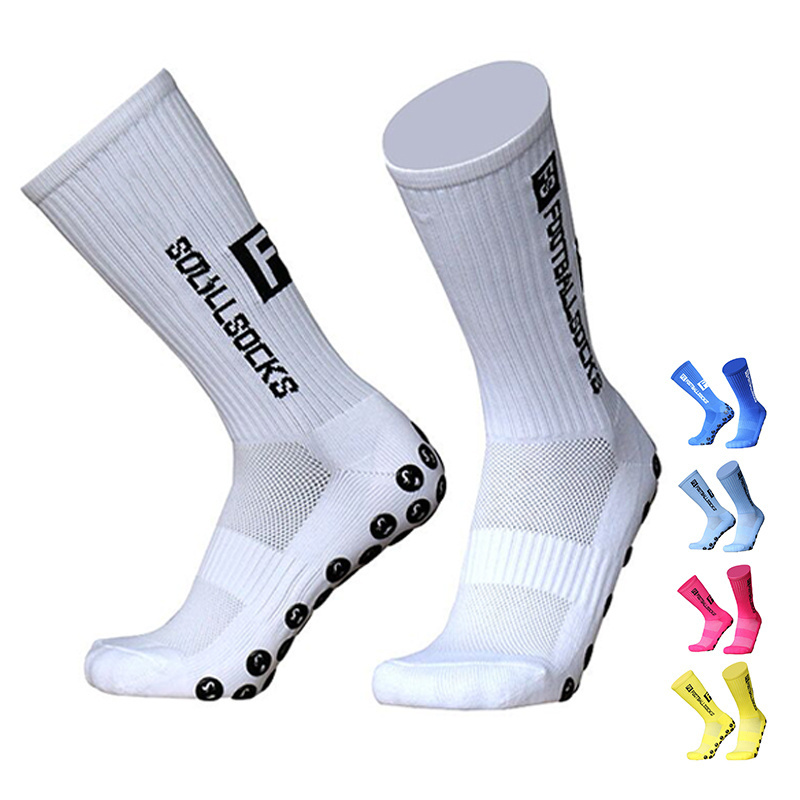 Custom Logo Meias Antiderrapante Futebol Men anti slip Long Soccer Grip Sports Socks