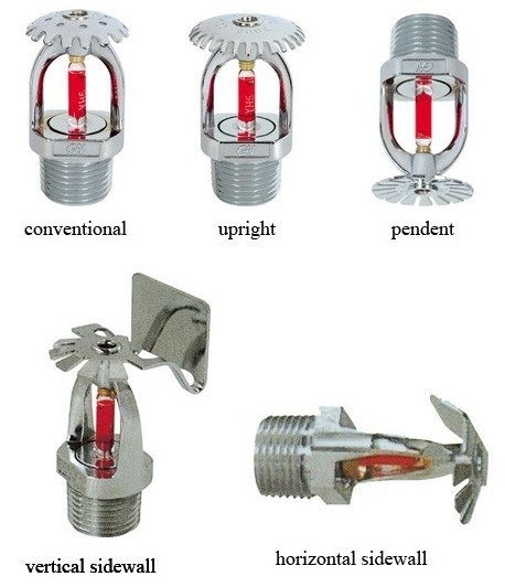 Fire Fighting Brass chrome finished pendant upright horizontal sidewall fire sprinkler head