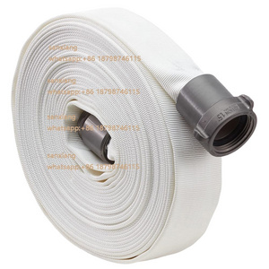 Sanxing Fire 1"x 50' Lay Flat White Forestry Firefighter Hose TPU Lining Canvas hose Aluminum firefighting equipment accessories