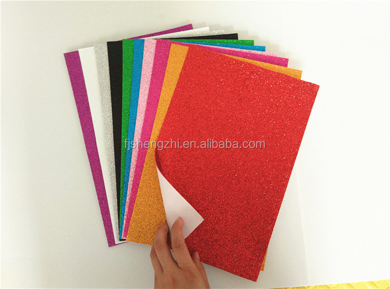 Self adhesive Glitter EVA Plain EVA foam paper DIY Children handmade craft