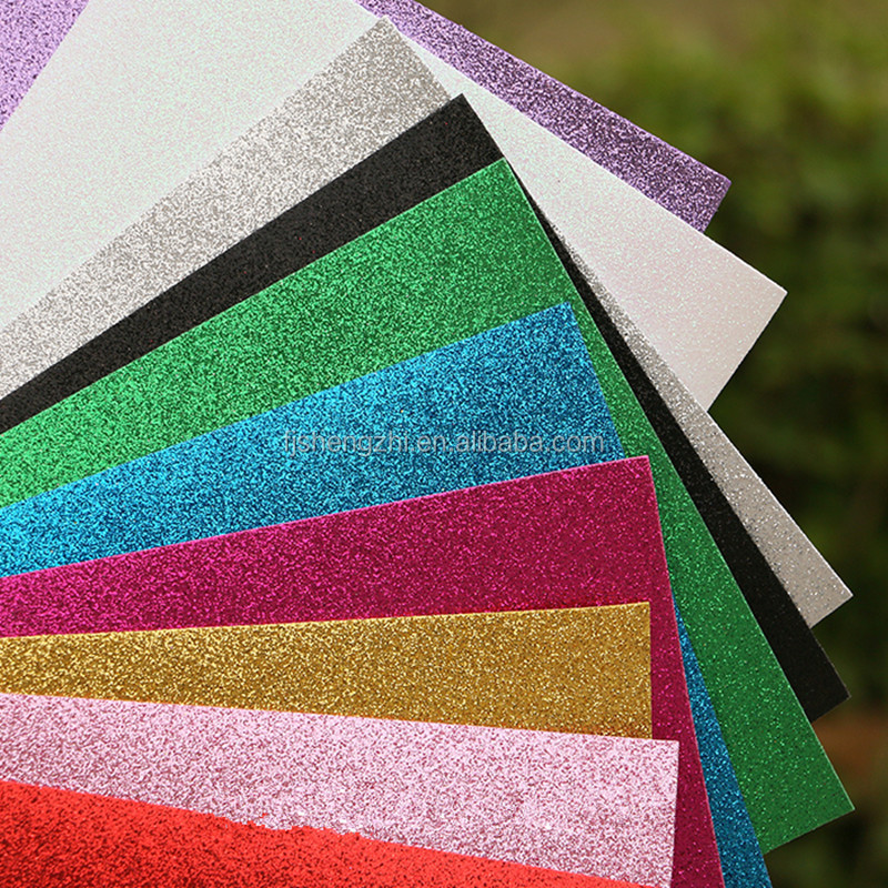 Self adhesive Glitter EVA Plain EVA foam paper DIY Children handmade craft