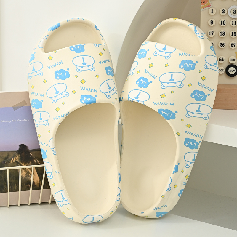 Transfer Printing Cartoon Bear Yeezzy Slippers Home Soft Bottom Eva slides  sandals slippers for women men