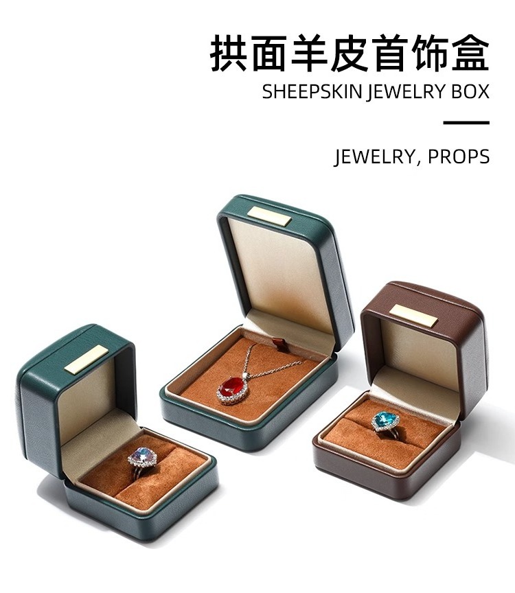 Custom leather jewelry box packaging with suede necklace bracelet jewelry box wholesale luxury ring box jewelry packaging