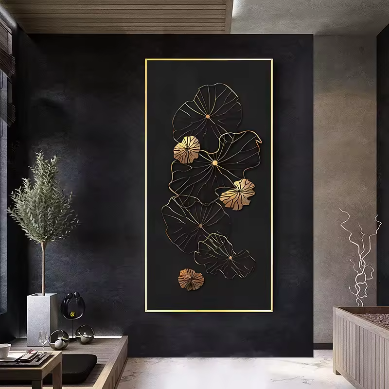 Custom Luxury Modern Large Framed Wall Art Decor Crystal Porcelain Custom Painting Art Decoration Pictures Wall Art Painting