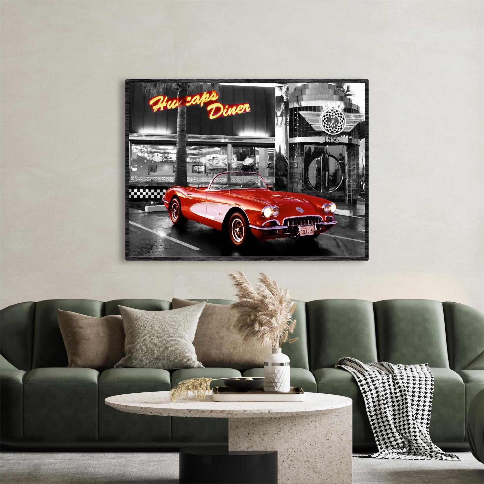 Wall Paintings Canvas Art Decor Red Car Leather Painting House And Hotel Decoration Interior Wall Art Home Decor