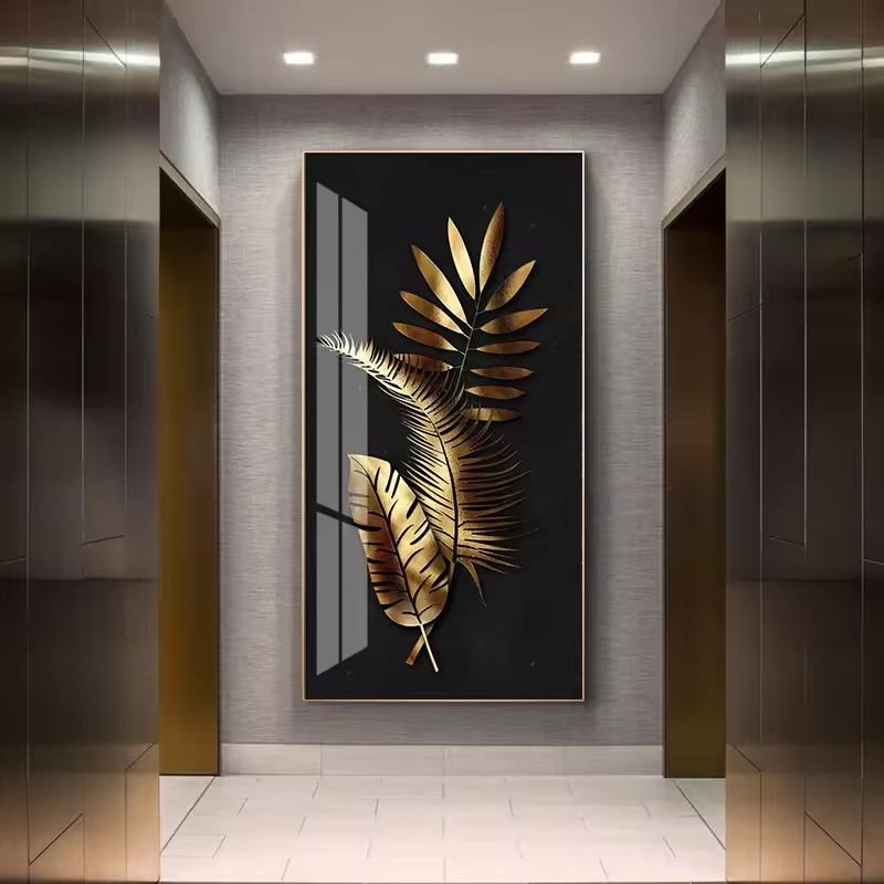 Custom Luxury Modern Large Framed Wall Art Decor Crystal Porcelain Custom Painting Art Decoration Pictures Wall Art Painting