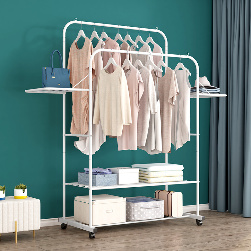 Bedroom modern simple clothes rack outside portable clothes rack standing gold luxury coat rack