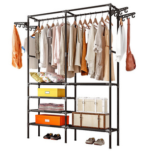 Wholesale perchero bedroom hanger simple coat rack  portable household coat stand with hooks rack