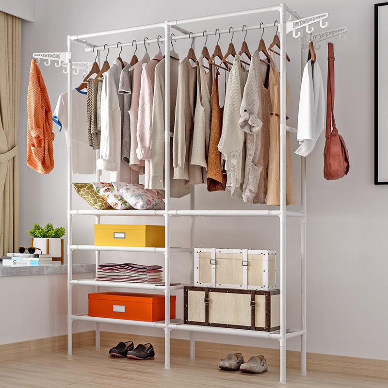 Wholesale perchero bedroom hanger simple coat rack  portable household coat stand with hooks rack