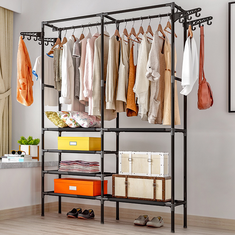 Wholesale perchero bedroom hanger simple coat rack  portable household coat stand with hooks rack