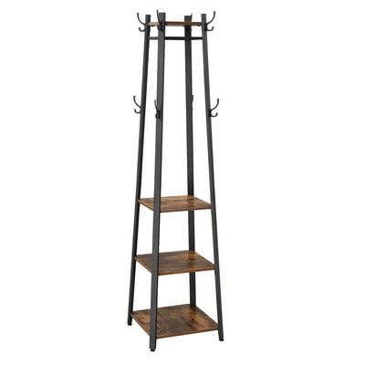 Wholesale wooden coat rack stand entryway wood coat stand shelves metal coat rack with shelf