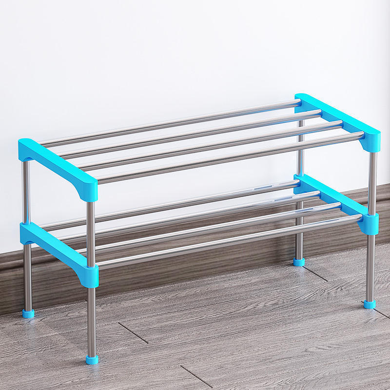 Wholesale Scarpiera Simple Galvanized Shoe Rack Stand DIY Stackable Metal Shoe Rack Entrance Floor Shoe Storage Rack