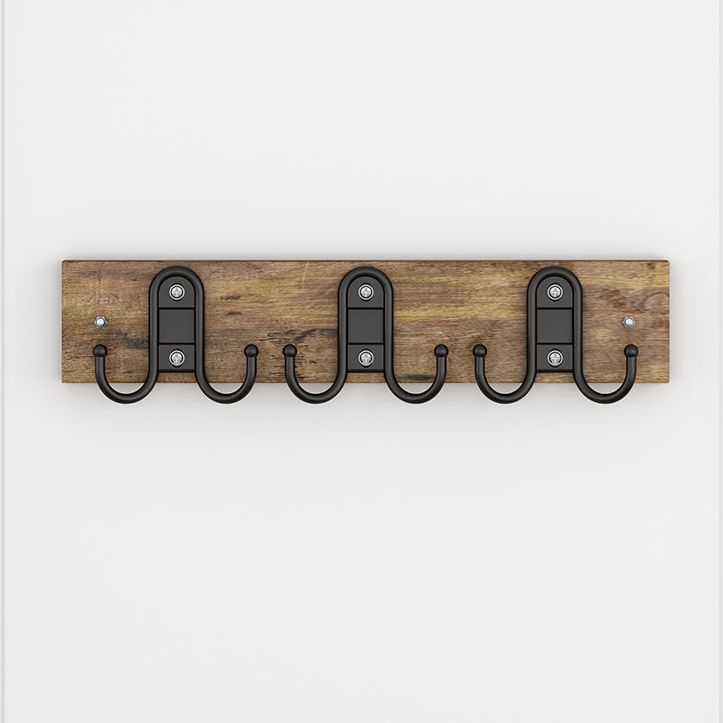 Wholesales Custom Nordic style wall mounted hanger porch wooden coat rack wall hook towel rack