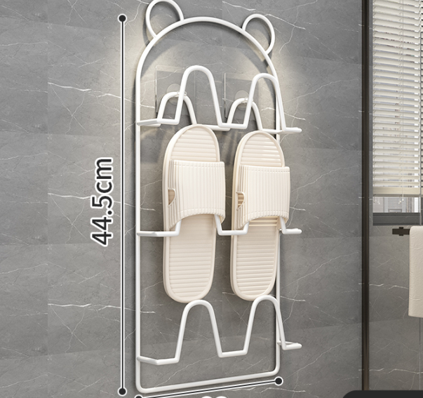 Wholesales Scarpiera Bathroom Slippers Rack Toilet Wall Mounted Slippers Storage Metal Shoes Stand Rack