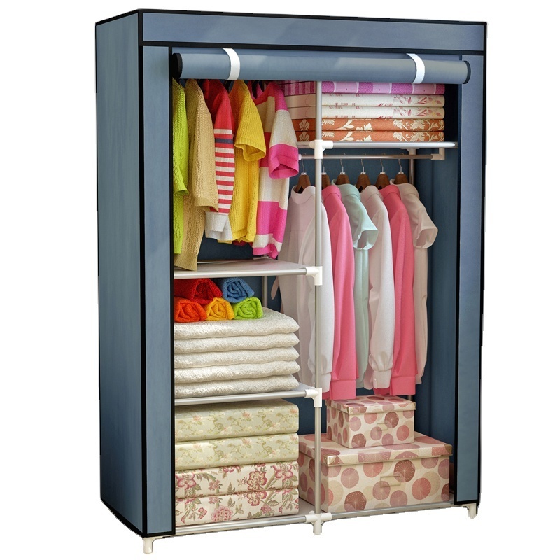 1305 Cheap Small Non Woven Fabric Storage Simple Wardrobe With Rolling Door Designs Armario