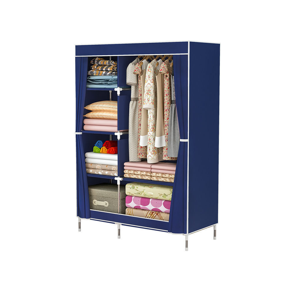 Wholesale Portable Cheap Student Non-woven Folding Fabric Wardrobe Silding Door Closet Wardrobe For Baby